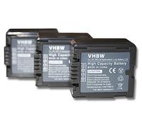 vhbw 3x Batteria compatibile con Panasonic HDC-HS300, HDC-HS3000, HDC-HS700, HDC-HS9 videocamera camcorder (1000mAh, 7,2V, Li-Ion) con infochip
