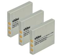 vhbw 3x batteria compatibile con Pentax Optio L20, A40, SV, A30, S7, S5i, S4i, S4, S, A20, A10, S6, S5z, S5n fotocamera (500mAh, 3,6V, Li-Ion)