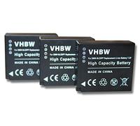 vhbw 3x batteria compatibile con Panasonic Lumix DMC-GF6X, DMC-GF6W, DMC-GF6K, DMC-GF6T, DMC-GF6R, DMC-GX7 fotocamera (750mAh, 7,2V, Li-Ion)