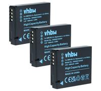 vhbw 3x batteria compatibile con Panasonic Lumix DMC-LX7, DMC-LX5, DMW-BCM13 fotocamera (1000mAh, 3,6V, Li-Ion), infochip
