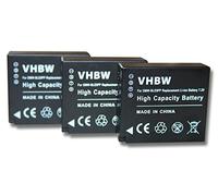 vhbw 3x batteria compatibile con Panasonic Lumix DMC-TZ101, DMC-TZ80, DMC-TZ81, DMC-TZ85, DMC-TZ100, DMC-TZ202 fotocamera (750mAh, 7,2V, Li-Ion)