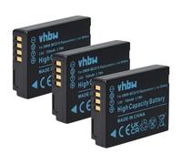 vhbw 3x batteria compatibile con Panasonic Lumix FMC-ZX1, FMC-ZS7, DMC-ZX3, DMC-ZX1 fotocamera (750mAh, 3,6V, Li-Ion)