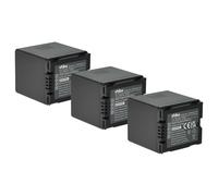 vhbw 3x batteria compatibile con Panasonic VDR-M30, VDR-D250, VDR-D220, VDR-D310, VDR-D300, VDR-D160 videocamera camcorder (1500mAh, 7,2V, Li-Ion)