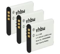 vhbw 3x batteria compatibile con Pentax Optio WG-2 GPS fotocamera (600mAh, 3,6V, Li-Ion)