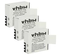 vhbw 3x batteria compatibile con Qumox Sport Camera SJ6000, SJ4000, SJ5000 videocamera camcorder (900mAh, 3,7V, Li-Ion) con infochip