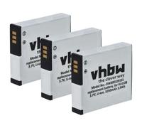 vhbw 3x batteria compatibile con Rollei Actioncam 230, 410, 240, 400 videocamera camcorder (1000mAh, 3,7V, Li-Ion)