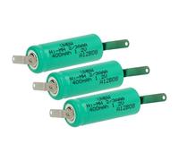 vhbw 3x batteria sostituisce 2/3AAA per modellismo (400mAh, 1,2V, NiMH, verde, con contatti a saldare (Z))