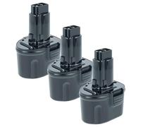 vhbw 3x batteria sostituisce DeWalt DE9057 per attrezzi da lavoro (2000 mAh, NiMH, 7,2 V)