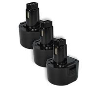 vhbw 3x batteria sostituisce Dewalt DE9074, DC9062, DE9036, DE9061, DE9062, DW9061, DW9062 per attrezzo da lavoro (1500 mAh, NiMH, 9,6 V)