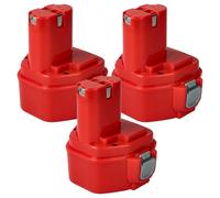 vhbw 3x batteria sostituisce Makita 1235, 192536-4, 192597-4, 1233, 1234, 1250, 1220, 1222, 1235F per utensile elettrico (3000 mAh, NiMH, 12 V)