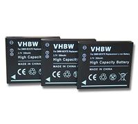 vhbw 3x batteria compatibile con Panasonic Lumix DMC-S1N, DMC-S1PA, DMC-S1S, DMC-S2 fotocamera digitale DSLR (550mAh, 3,7V, Li-Ion)