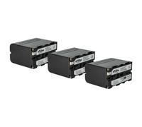 vhbw Batteria sostitutiva per Sony NP-F970/B, XL-B3, XL-B2, NP-F975 – 6000mAh 7,2V Li-Ion – 3x