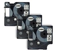 vhbw 3x Cassetta nastro compatibile con Dymo LabelWriter Duo 400, Duo, Duo 450 etichettatrice 7m x 24 mm nero su bianco