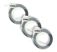 vhbw 3x Cassetta nastro per goffratura 3D compatibile con Dymo 1755, 1765, 1805, 1855, Jet, Junior etichettatrice 9 mm bianco su nero