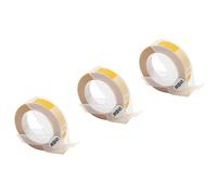 vhbw 3x Cassetta nastro per goffratura 3D compatibile con Dymo 1755, 1765, 1805, 1855, Jet, Junior etichettatrice 9 mm bianco su giallo
