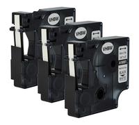 vhbw 3x Cassetta nastro sostituisce Dymo 18051 per etichettatrice nero su bianco, cassetta di tubi termoretrattili, 6 mm