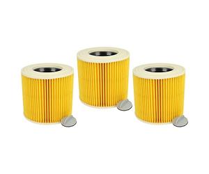 vhbw 3x filtro a pieghe piatte compatibile con Kärcher NT 27/1 ME Professional, NT 48/1 TE Professional aspiratore - giallo/marrone