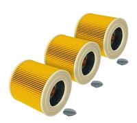 vhbw 3x filtro a pieghe piatte sostituisce Kärcher KFI 3310, 2.863-303.0 per aspirapolvere - giallo