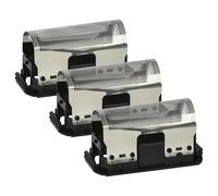 vhbw 3x Lamina di taglio compatibile con Braun Club de Luxe, T, Linear, Synchron S de Luxe rasoio elettrico + telaio, colore nero/argento