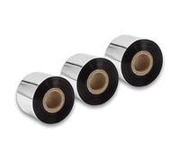 vhbw 3x nastro a trasferimento termico compatibile con Godex EZ-2200 Plus, EZ-2250i etichettatrice - Carta termica, indelebile, 50 mm x 300 m, nero