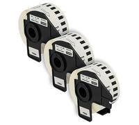 vhbw 3x rotolo etichette con supporto 38mm x 30,48m (1 etichetta) compatibile con Brother PT QL-580N, QL-650, QL-580 etichettatrice bianco
