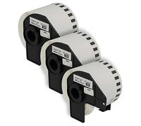 vhbw 3x rotolo etichette con supporto 62mm x 30,48m (1 etichetta) compatibile con Brother PT QL1050N etichettatrice - premium, adesivo removibile