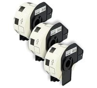 vhbw 3x rullo 1000 etichette con supporto compatibile con Brother PT QL-650 | per QL650TD, QL-700, QL-710 etichettatrice - 23mm x 23mm premium bianco