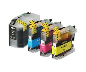 vhbw 4x cartucce compatibile con Brother MFC-J985DW, DCP-J785DW, DCP-J925DW - ciano, magenta, nero, giallo + chip (compatibile)
