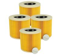 vhbw 4x filtro a pieghe piatte compatibile con Stanley SXVC25PTDE, SXVC30XTDE, SXVC30, SXVC50XTDE, SXVC35PTDE aspirapolvere - giallo, lavabile