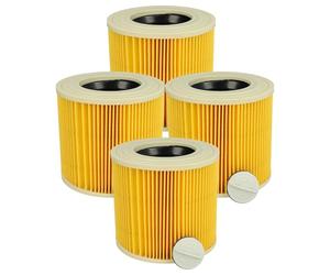 vhbw 4x filtro a pieghe piatte compatibile con Stanley SXVC25PTDE, SXVC30XTDE, SXVC30, SXVC50XTDE, SXVC35PTDE aspirapolvere - giallo, lavabile