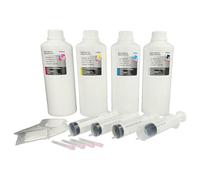 vhbw 4x inchiostro di ricarica compatibile con Ricoh stampante - ciano dye-based, magenta dye-based, nero dye, giallo dye-based 1000ml