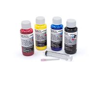 vhbw 4x inchiostro di ricarica pigmentato compatibile con Epson Workforce Pro WP-4525 stampante - ciano, magenta, giallo, nero 100ml