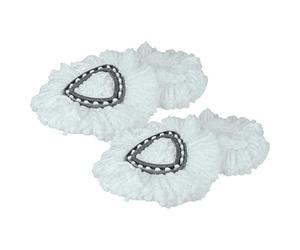 vhbw 4X Testina pulente Compatibile con Vileda Easy Wring & Clean, Turbo Easy Wring mocio, lavapavimenti - Microfibra, Nero/Bianco
