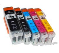 vhbw 5 x set cartucce per la stampante, cartucce d´inchiostro, per stampare con chip per Canon Pixma MX720, MX920 come CLI-551.