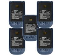 vhbw 5x batteria compatibile con Ascom 9D62, D62 DECT, i62, DH4-ACAB telefono fisso cordless (900mAh, 3,7V, Li-Ion) blu/grigio