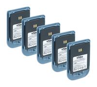 vhbw 5x batteria compatibile con Ascom i62 Messenger, i62 Protector, i62 Talker telefono fisso cordless (900mAh, 3,7V, Li-Ion) blu/grigio