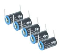 vhbw 5x Batteria compatibile con Omron C120, C1000HF, C500, C120F, 3G2A9-BAT08, C28PF, C28P, C1000H, C40PF, C40P, C2000H (1600mAh, 3,6V, Li-MnO2)