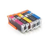 vhbw 5x cartucce compatibile con Canon Pixma TS6050, TS6051, TS6052 - ciano, magenta, giallo, nero, nero fotografico (compatibile)