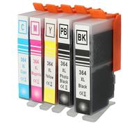 vhbw 5x cartucce compatibile con HP Photosmart B010, B109, B109a, B010A - ciano, magenta, nero fotografico, nero, giallo (compatibile)