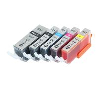 vhbw 5x cartucce sostituisce Canon CLI-521BK, CLI-521C, CLI-521M, CLI-521Y, PGI-520BK per stampante + chip (compatibile)