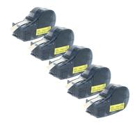 vhbw 5x Cassetta nastro compatibile con Brady BMP21-LAB, BMP21-PLUS, BMP21 etichettatrice 6,4m x 6,35 mm nero su giallo, plastica, vinile