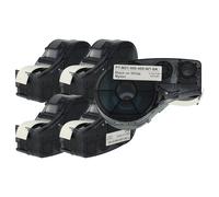 vhbw 5x Cassetta nastro compatibile con Brady M210-LAB, M211 etichettatrice 6,4m x 12,7 mm nero su bianco, nylon