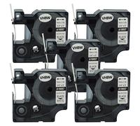 vhbw 5x Cassetta nastro sostituisce Dymo 18057 per etichettatrice nero su bianco, cassetta di tubi termoretrattili, 19 mm