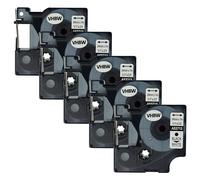 vhbw 5x Cassetta nastro sostituisce Dymo D1, 53713 per etichettatrice 7m x 24 mm nero su bianco
