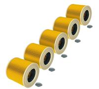 vhbw 5x filtro a pieghe piatte compatibile con Kärcher WD 3 V-17, WD 3 S V-4, WD 3 V-4, WD 3 V-20 aspirapolvere - giallo