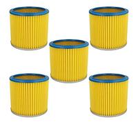 vhbw 5x filtro a pieghe piatte compatibile con Rowenta RU 04, RU 01, RU 02, RU03, RU 101, Bully, RU 05, RU 100, RU 03 aspirapolvere - blu/giallo