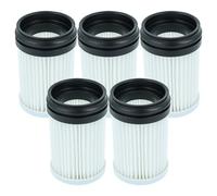 vhbw 5x filtro compatibile con Makita DCL280F, DCL281F, DCL180F, DCL280FZ, DCL181F, DCL281FRF, DCL180 aspirapolvere - filtro HEPA nero/bianco