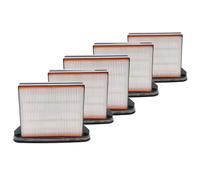 vhbw 5x filtro compatibile con Spit AC1630P, AC1625, AC1600, AC1630PM aspirapolvere - filtro HEPA/a pieghe/a umido nero/bianco/grigio