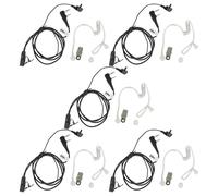 vhbw 5x headset, auricolari compatibile con Kenwood TK-249, TK-240, TK-248, TK-240D, TK-250 radio, walkie-talkie - nero, cavo audio trasparente