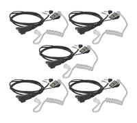 vhbw 5x headset, auricolari compatibile con Motorola T6320, T6400, T6322, T6500AA, T6500, T6412 radio, walkie-talkie - nero, cavo audio trasparente